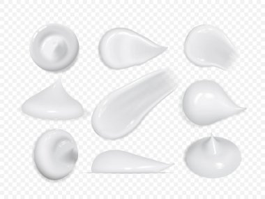 beyaz arka plan üzerinde izole gerçekçi krem lekeler
