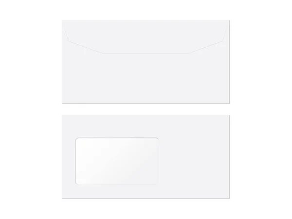 Empty White Paper Envelope Mock Vector — Stock Vector