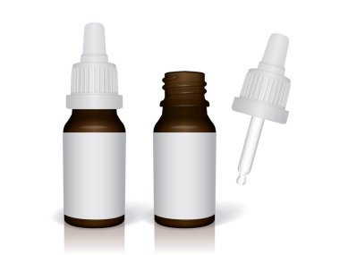  damla ile cam şişe Mock up Vektör Şablonu