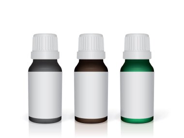  ilaç ile cam şişe Sahte Vektör Şablonu