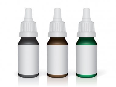  damla ile cam şişe Mock up Vektör Şablonu