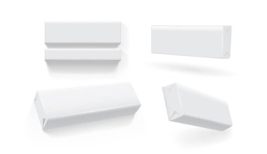beyaz arka plan üzerinde vektör kağıt ambalaj mock up