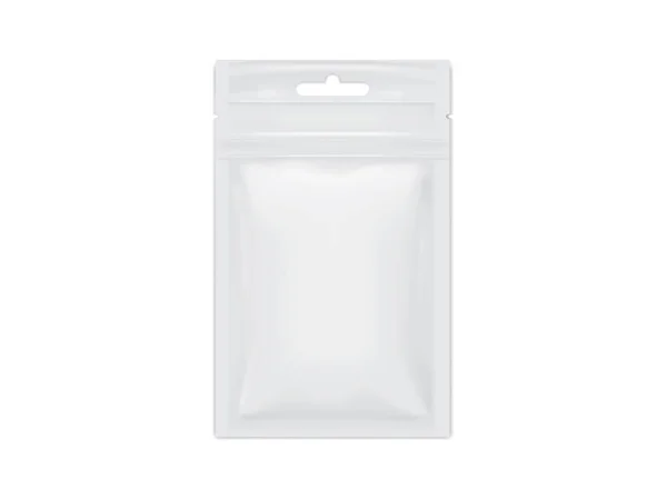 Sachet Emballage Blanc Vecteur Sur Fond Blanc — Image vectorielle