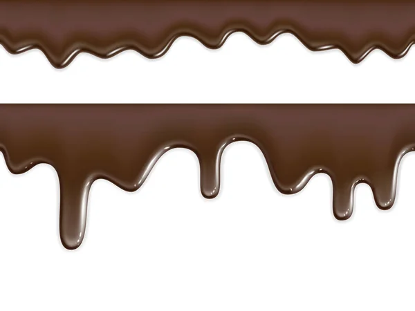 Textura Chocolate Fluindo Sem Costura Fundo Branco —  Vetores de Stock