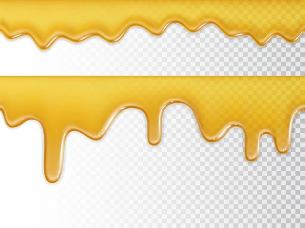Nahtlos Fließende Honigtextur Auf Weißem Hintergrund — Stockvektor