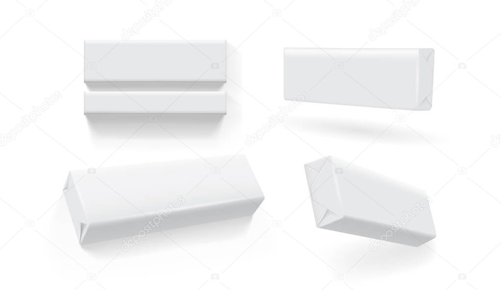 vector paper packaging on white background mock up