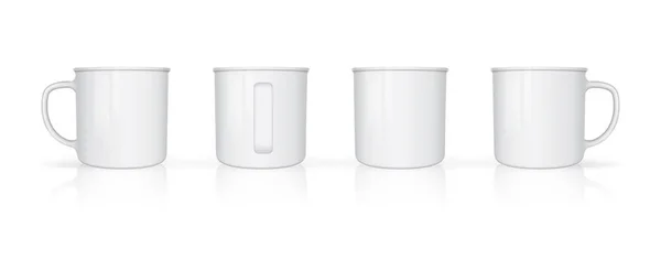 Tasse Différents Côtés Modèle Vectoriel Maquillé — Image vectorielle