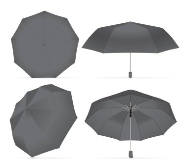 Umbrella for your design and logo. Easy to change colors. Mock up. Vector template clipart