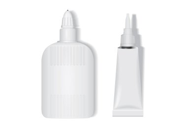 tutkal veya krem için ambalaj beyaz arka plan üzerinde vektör şablonu kadar renk değiştirmek kolaydır