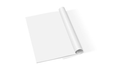 Beyaz arkaplanda izole edilmiş açık dergi