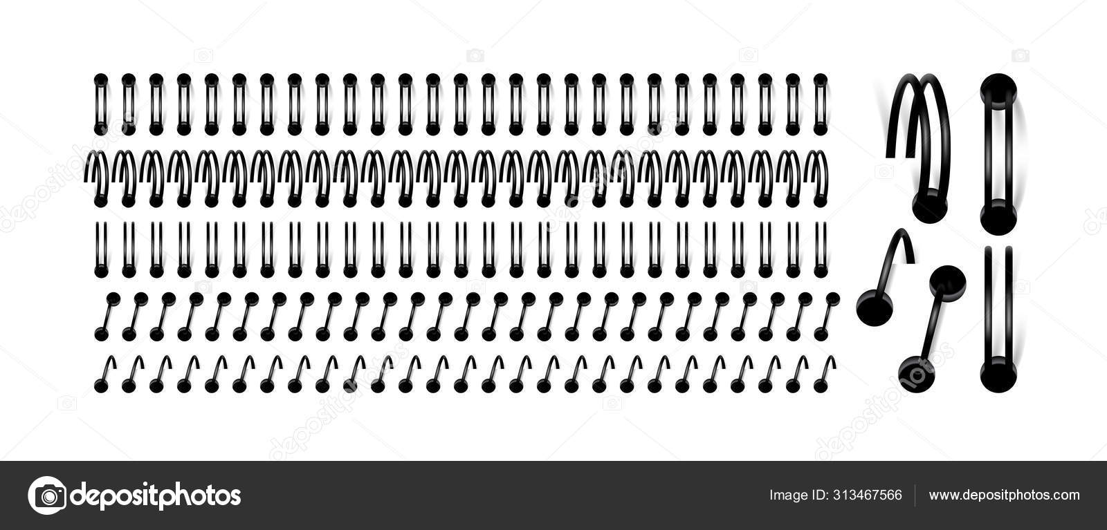 Vector Set Spirals Binding Notebook Sheets Stock Vector Image by