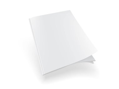 beyaz arkaplan üzerindeki beyaz dergi vektör oluşturur