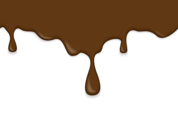 Bezproblémová tekoucí čokoládová textura na bílém pozadí — Stockový vektor