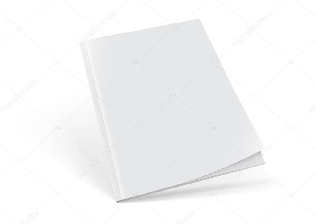 white magazine on white background mock up vector