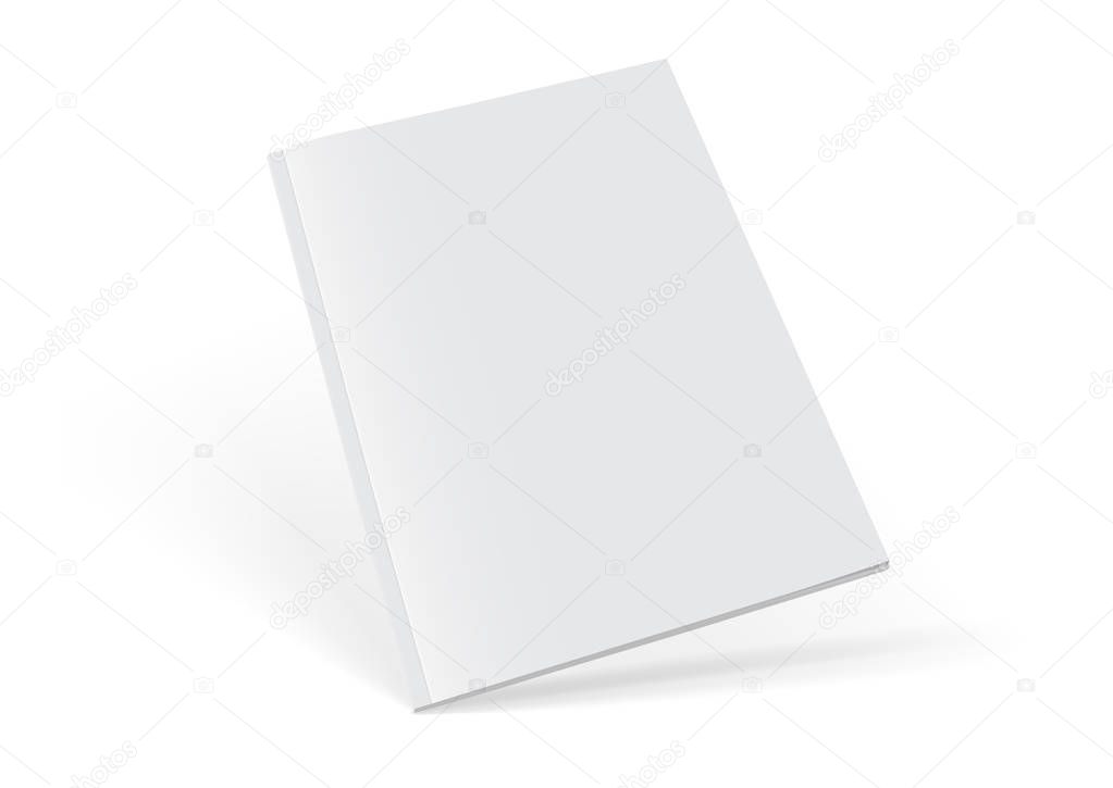 white magazine on white background mock up vector