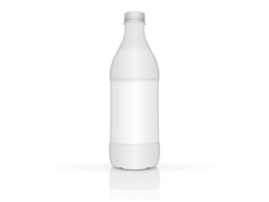 Tasarım ve logonuz için beyaz plastik şişe ve yoğurt. Renk değiştirmek kolaydır. Vektörü Düzenle