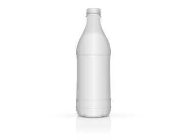Tasarım ve logonuz için beyaz plastik şişe ve yoğurt. Renk değiştirmek kolaydır. Vektörü Düzenle