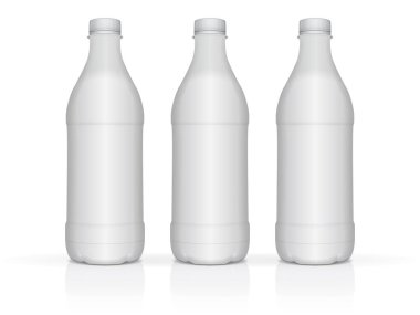 Tasarım ve logonuz için beyaz plastik şişe ve yoğurt. Renk değiştirmek kolaydır. Vektörü Düzenle