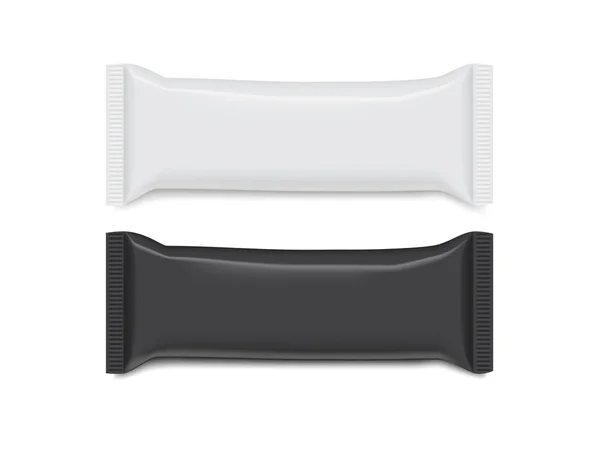 Schwarz Weiße Papierverpackungen Isoliert Auf Weißem Hintergrund Vektor Attrappe — Stockvektor