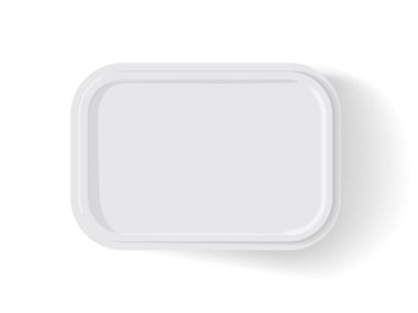 Tasarım ve logon için beyaz plastik kutu.