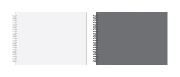 Vit och svart anteckningsbok isolerad på vit bakgrund modell upp vektor — Stock vektor