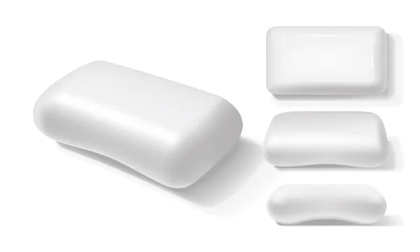 白色背景载体上不同侧面的白色肥皂 — 图库矢量图片