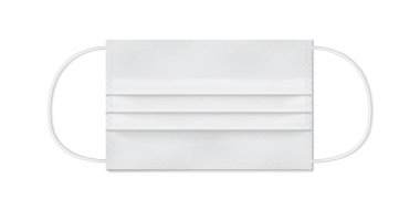 Beyaz arkaplanda izole edilmiş beyaz yüz maskesi vektörü taklit et