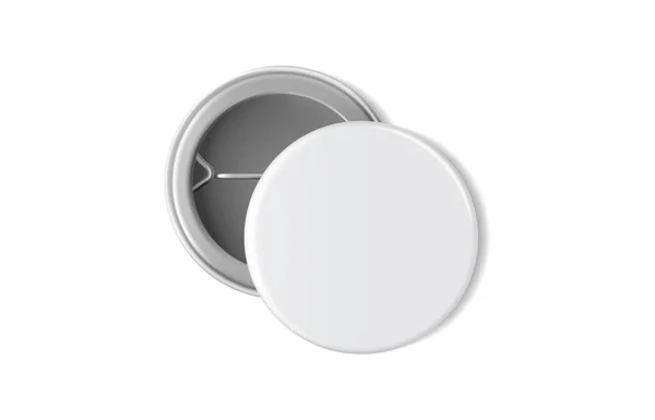 Badge Blanc Vierge Isolé Sur Fond Blanc Modèle Vectoriel — Image vectorielle