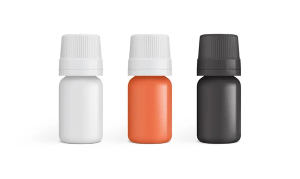 Botella Medicina Plástico Blanco Naranja Negro Aislado Vector Fondo Blanco — Vector de stock