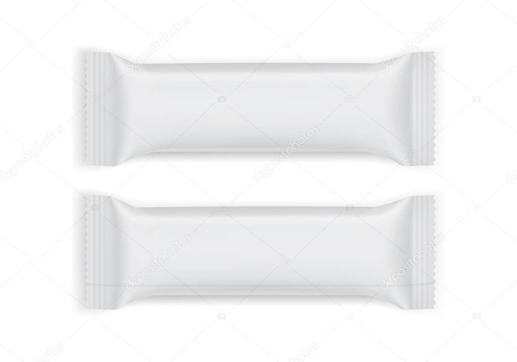 white paper packaging top and bottom view isolated on white background vector mock up
