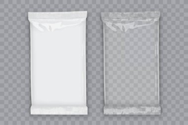 Beyaz arka planda izole edilmiş saydam gölgeli kağıt beyaz akış ambalajı vektör oluşturur