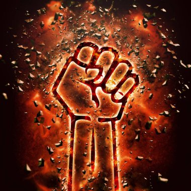 Protesto poster parçalanmak etkisi ile