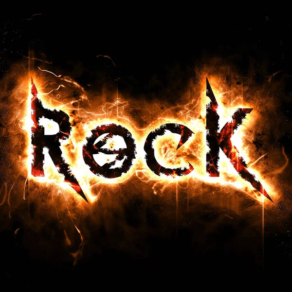 Rock poster with burning design