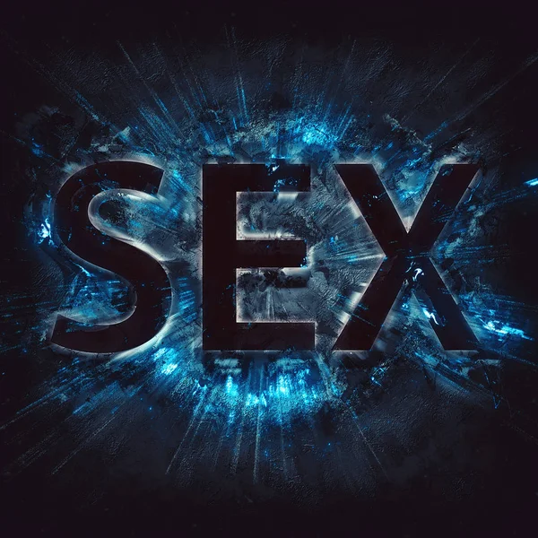 Word sex with blue exploding effect