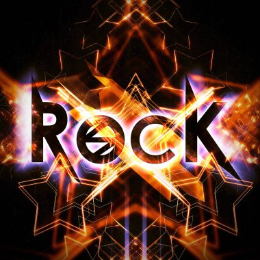 Rock poster neon elemanları ile
