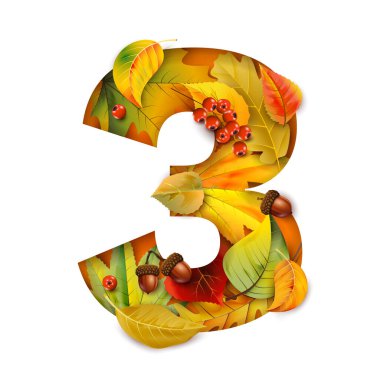 Yapraklı sonbahar alfabesi. Sayı3.