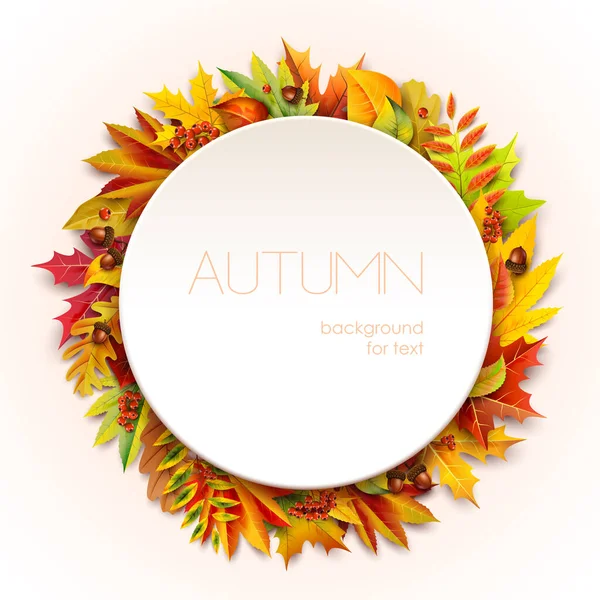 Autumn Frame Your Text Decorated Foliage — Stock Vector