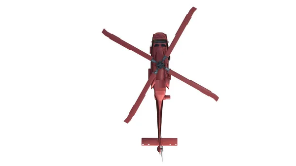 Top View Red Rescue Helicopter Which Stands — Stock Photo, Image