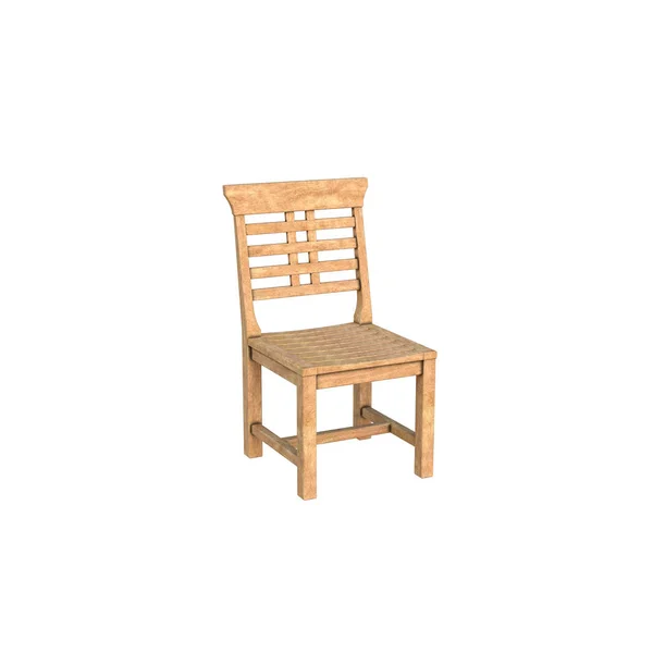 Widok Żółte Drewniane Krzesło Stoi Daleko Kamery — Zdjęcie stockowe