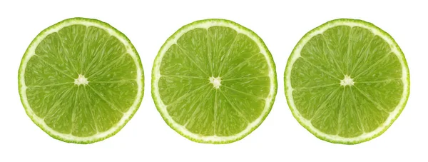 Lime slices isolated on white background with clipping path. Collection — Stock Photo, Image