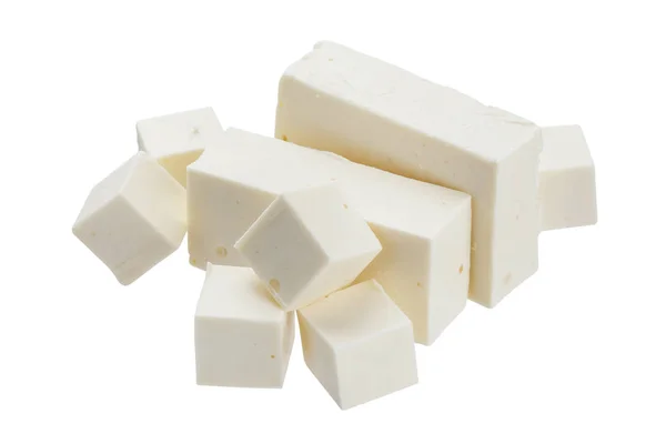 Sýr Feta izolovaných na bílém pozadí — Stock fotografie