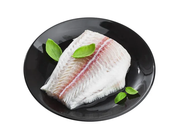 Filetto di pesce di pangasio isolato su sfondo bianco con percorso di ritaglio — Foto Stock