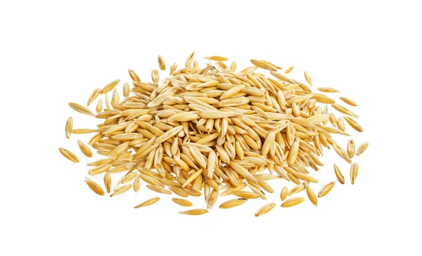 Pile of oat grains isolated on white background — Stock Photo, Image