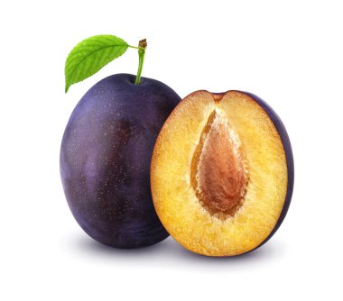 Plums kırpma yolu ile beyaz arkaplan izole