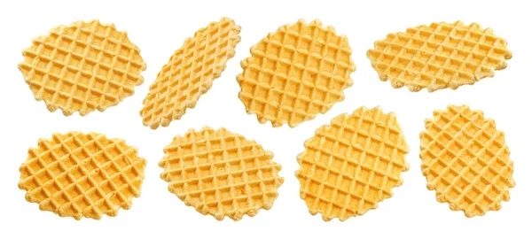 Waffles belgas isolados sobre fundo branco — Fotografia de Stock