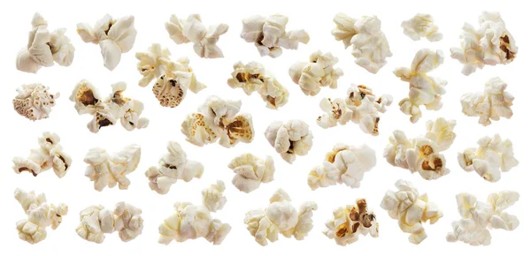 Palomitas de maíz aisladas sobre fondo blanco. Gran colección — Foto de Stock