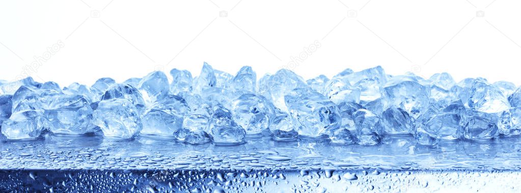 Heap of crushed ice isolated on white background