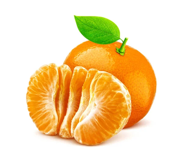 Egy mandarin vagy mandarin elszigetelt fehér background — Stock Fotó
