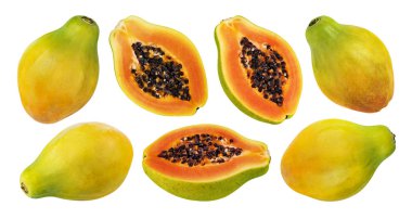 papaya beyaz arkaplanda izole