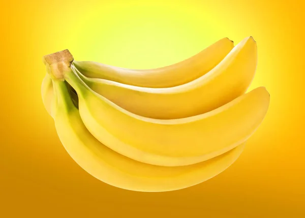 Banana is isolated on a yellow background — Stock fotografie